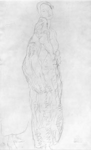 Geklede Staande Dame, c.1916 door Gustav Klimt